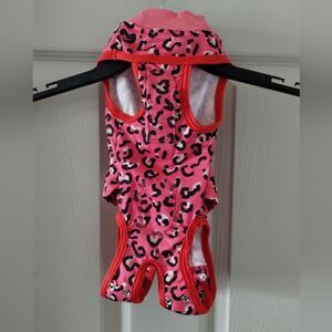Pink Leopard Print Dog Bodysuit